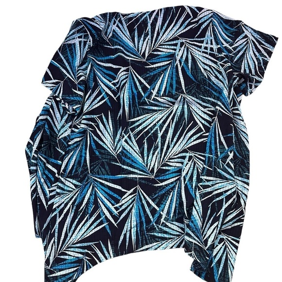 Kim Rogers NWOT size 2X Palm leaf blouse with necklace Spring cruise vacation - Picture 4 of 6